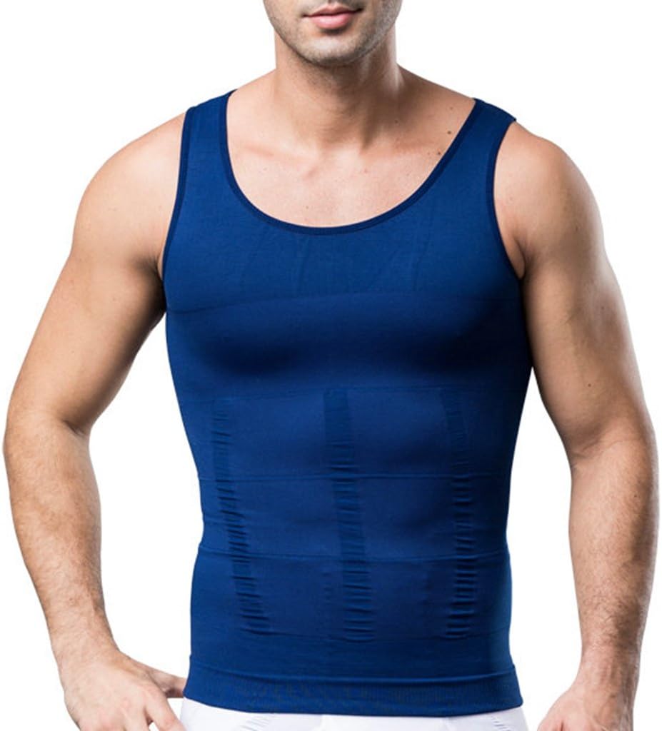 JIAO MIAO Mens Waist Body Shaper Vest T-Shirt Tank Tops