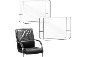 LARREL Salon Chair Cover, 2 Pcs Black Edge Clear Shampoo Chair Protectors Reusable Plastic Chairs Covers for Fits Most Standard to Avert Harm Spa Salon Chairs