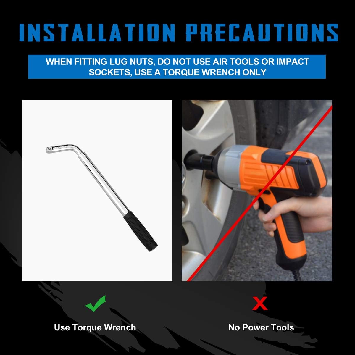 SIZZER Wheel Lug Nuts M12x1.5 Thread Size 1.46" Long 13/16" Hex Mag Seat Chrome Lug Nuts Set of 20: Automotive