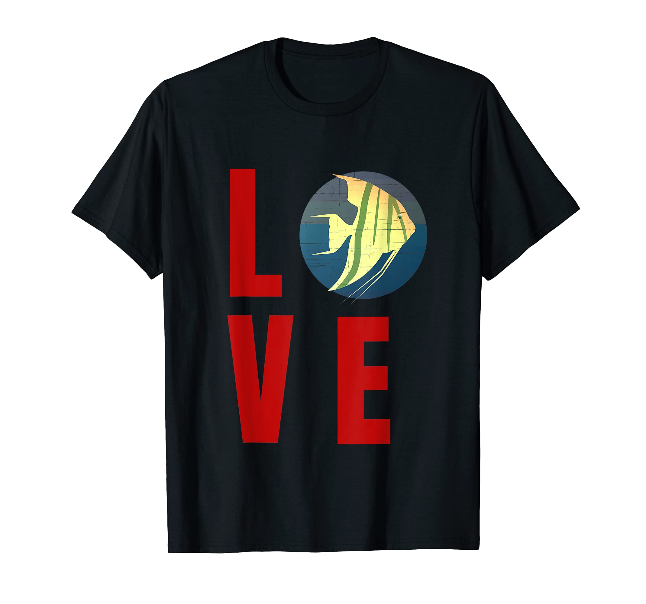 I Love Angelfish Pterophyllum Angel Fish Cichlidae T-Shirt