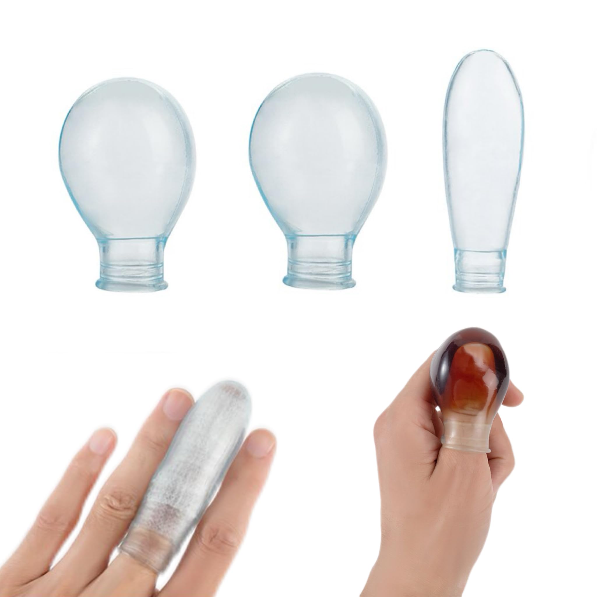 Photo 1 of Waterproof Finger Protectors for Shower & Swimming - Comfortable, Durable, Reusable Silicone Sleeves Toe Cover for Nail Care & Nail Soaking (2 Large 1 Long)