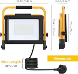 Aigostar 100W LED Work Light 8800LM 6500K Folding Portable Stand Floodlight view 5