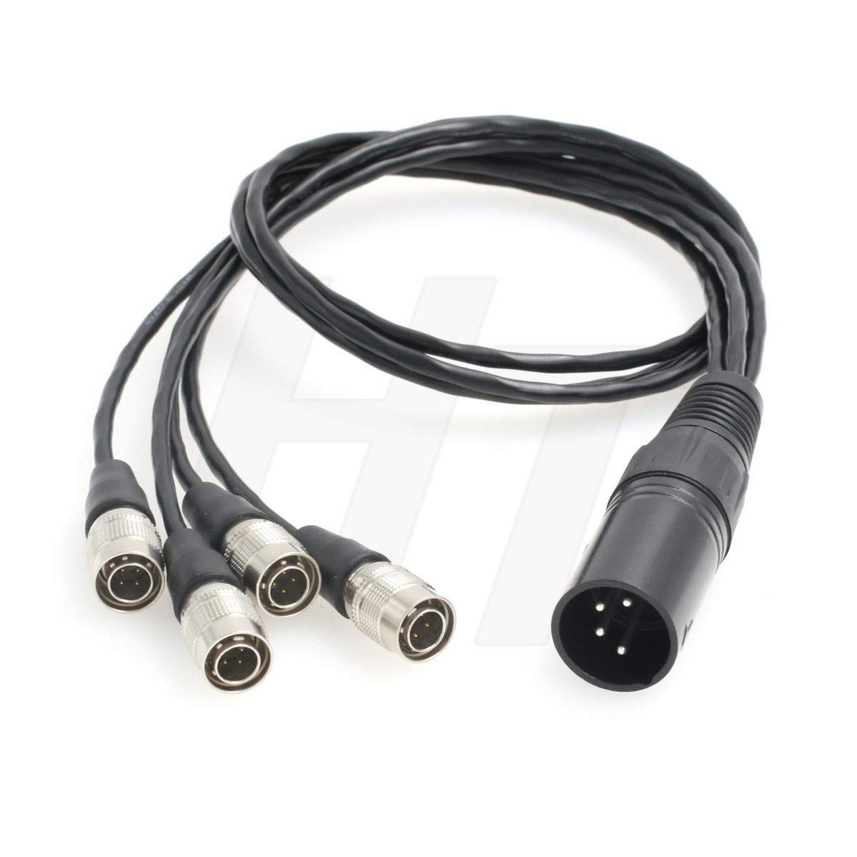 Y Splitter Power Cable XLR 4 Pin to 4 x Hirose 4 Pin Male for Sound Devices 688 664 Zoom F8
