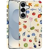 DAIZAG Case for Samsung Galaxy S25,Fruit Flower Seashell Aesthetic Phone Case Durable Frosted Double-Layer Protection Cover for Women Girl