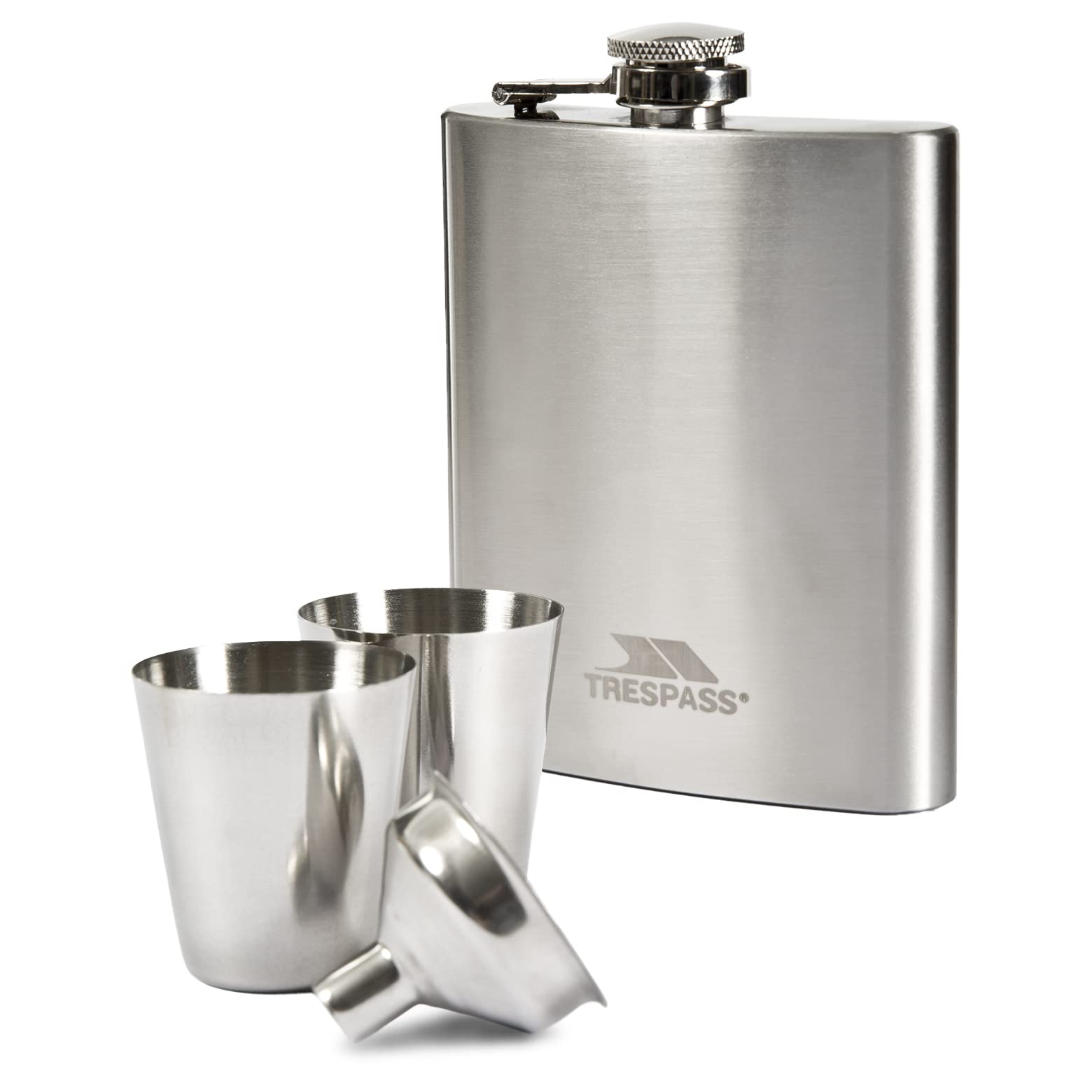Trespass Steel Hip Flask Set Stainless