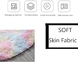 sigaer Round Fluffy Rainbow Area Rug 120cm for Girls Room Nursery Decor view 2