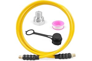 Urnqowuy 10' 10000psi High Pressure Hydraulic Hose, CH-604 Coupler 3/8 Inch NPTF Thread, 1/4" ID x 10 FT(Yellow, 10' 10000psi)