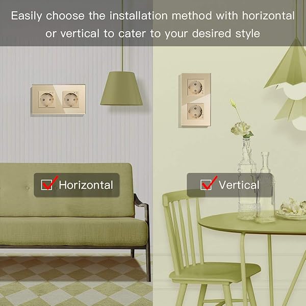 BSEED Doble Enchufe de Pared WiFiSchuko Enchufe inteligente Compatible con Alexa y Google HomeControl de APP y Funcin de Temporizadorproteccin de contacto16A Enchufe de Pared Oro