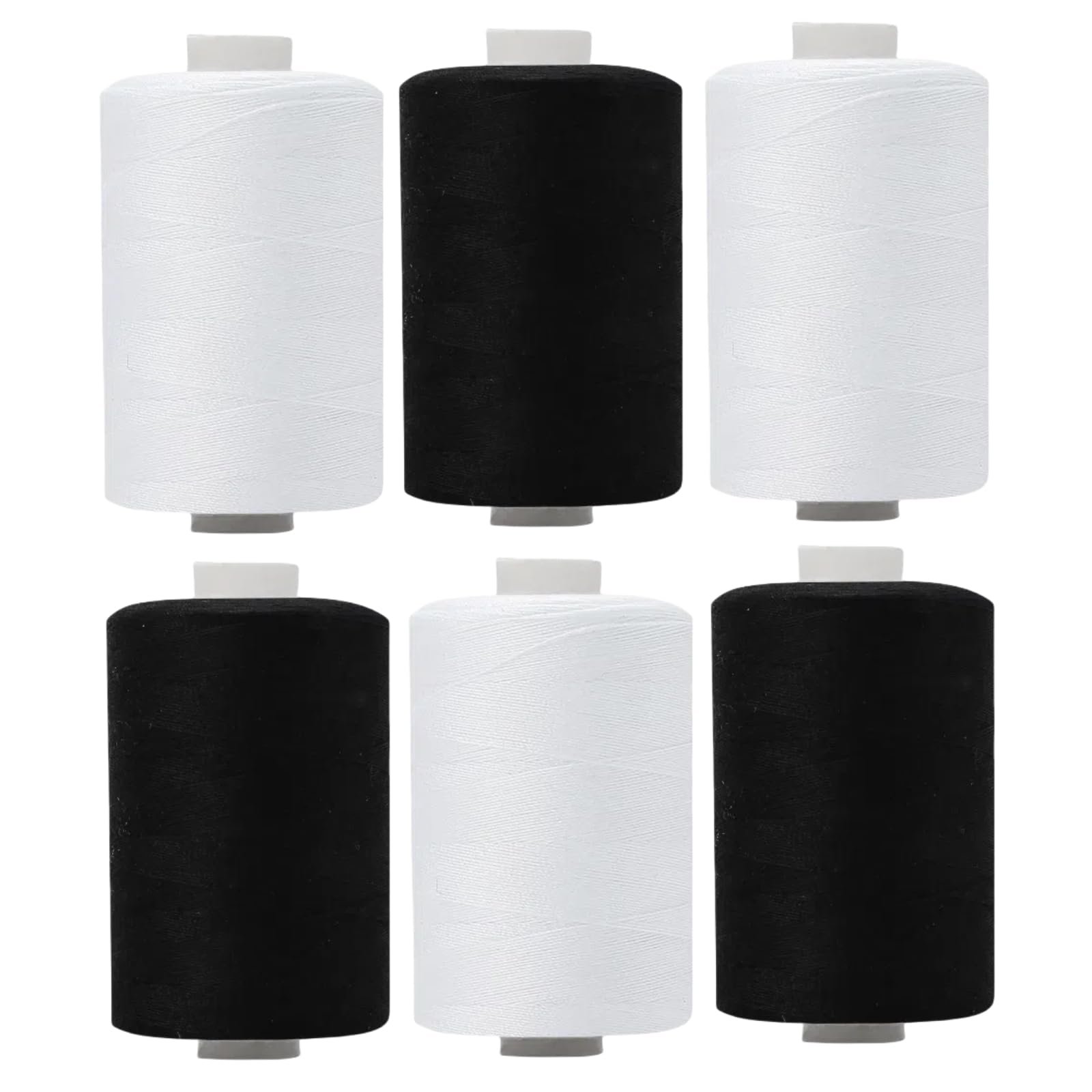 6PCS 1000 Yard per Black Thread,White Thread,Sewing Thread,Overlocking Sewing Machine Polyester Thread,Polyester Thread