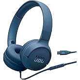 JBL Tune 520C USB-C - Hi-Res Wired on-Ear Headphones - Blue