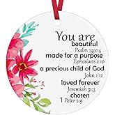 Christian Gifts Christmas Ornament for Women Religious Gifts Inspirational Birthday Gift for Christian Women Bible Verse Ornament Encouragement Gift for Mom Sister Friends Religious Ornaments