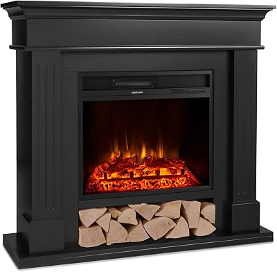 Klarstein 1800W Electric Fireplace Suite LED Log Effect Fan Heater Remote Timer