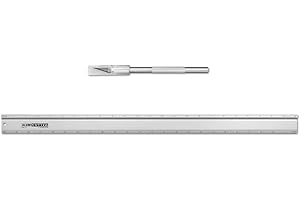 Alumicolor AlumiCutter Aluminum Straight Edge w/Blade for Office, School, Engineering and Framing, 24IN, Silver