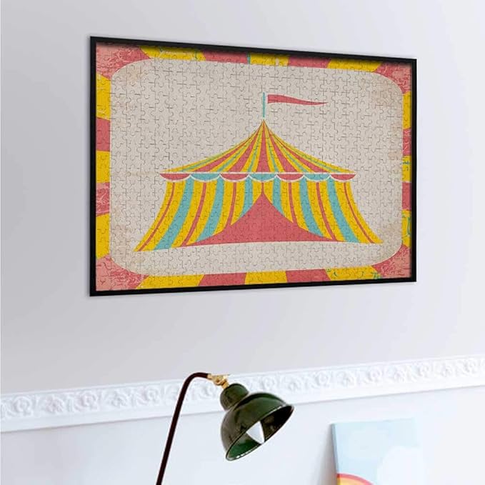 Circus Jigsaw Puzzle for Adults Circus Tent Illustration with Grunge