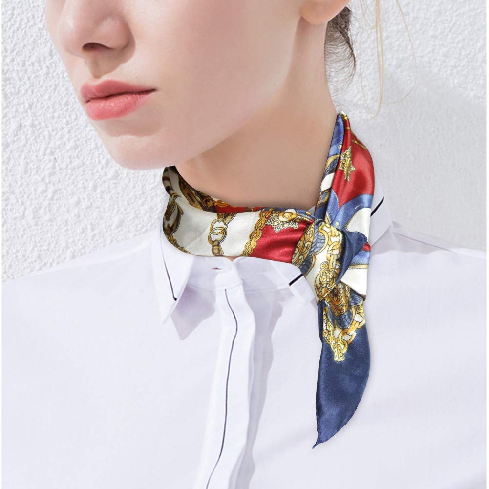 ZIQIAN 6 pcs Women's Silky Fashion Small Square Satin Scarf Mixed Neck Head Scarf Set 19.7" x 19.7" ZIQIAN 6 pcs Women's Silky Fashion Small Square Satin Scarf Mixed Neck Head Scarf Set 19.7" x 19.7"