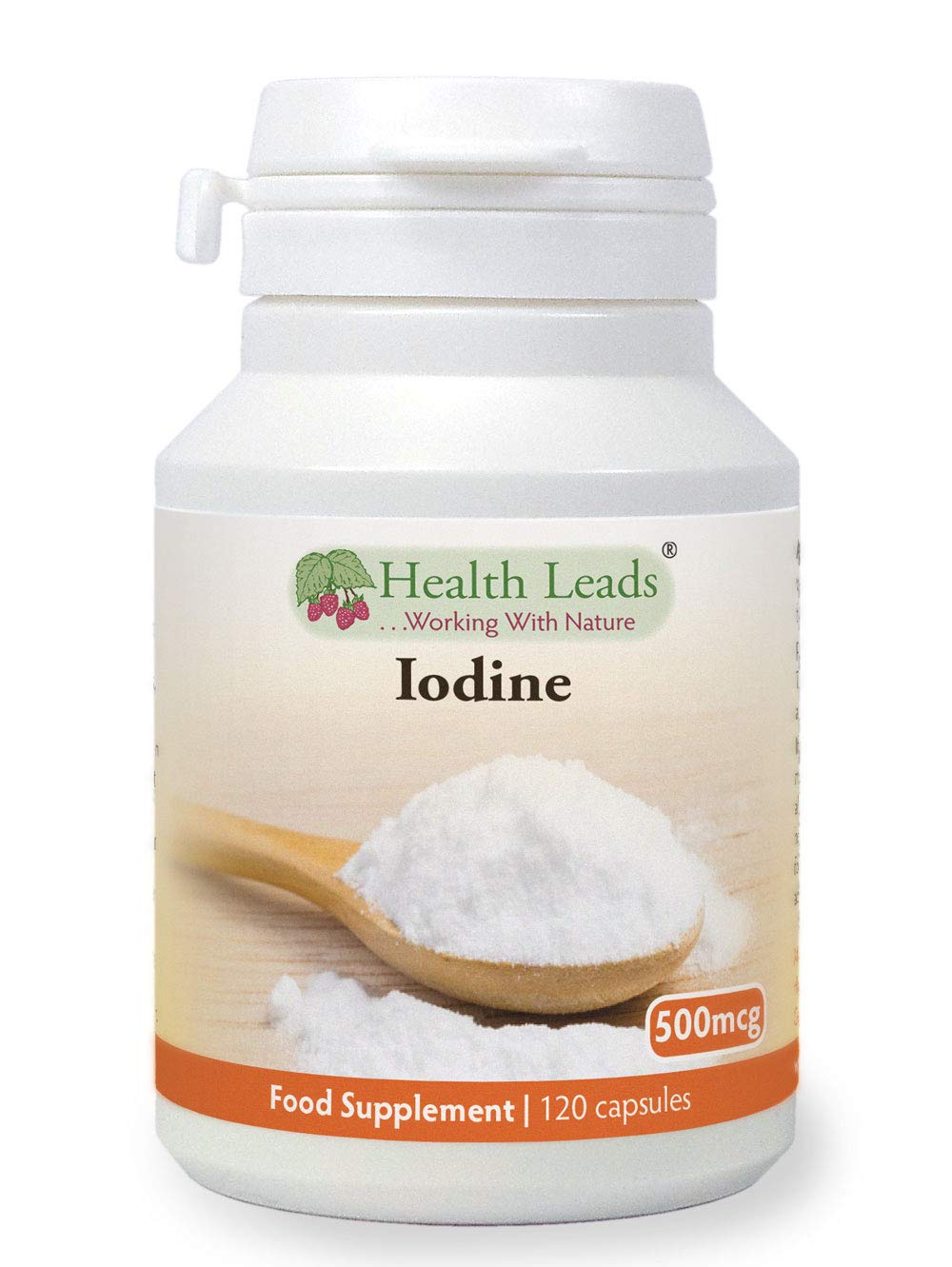 Iodine (High Strength) 500mcg 120 Capsules, Iodine contributes to Normal Thyroid Function, Easy to Swallow Small Capsules, Magnesium Stearate Free & No Nasty Additives, Vegan, Made in Wales