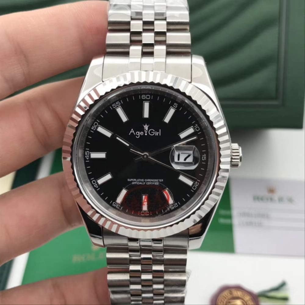 HHGDSB New Men Watches Datejust Stainless Steel Automatic Mechanical Sapphire Glass Black Blue Grey Watch 41mm