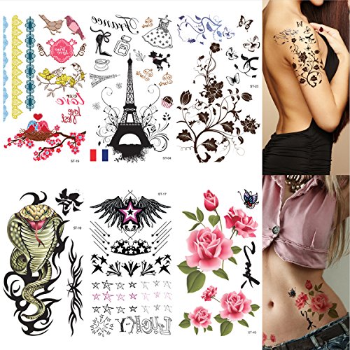Supperb 6 Sheets Sexy Body Art Temporary Tattoo Sticker