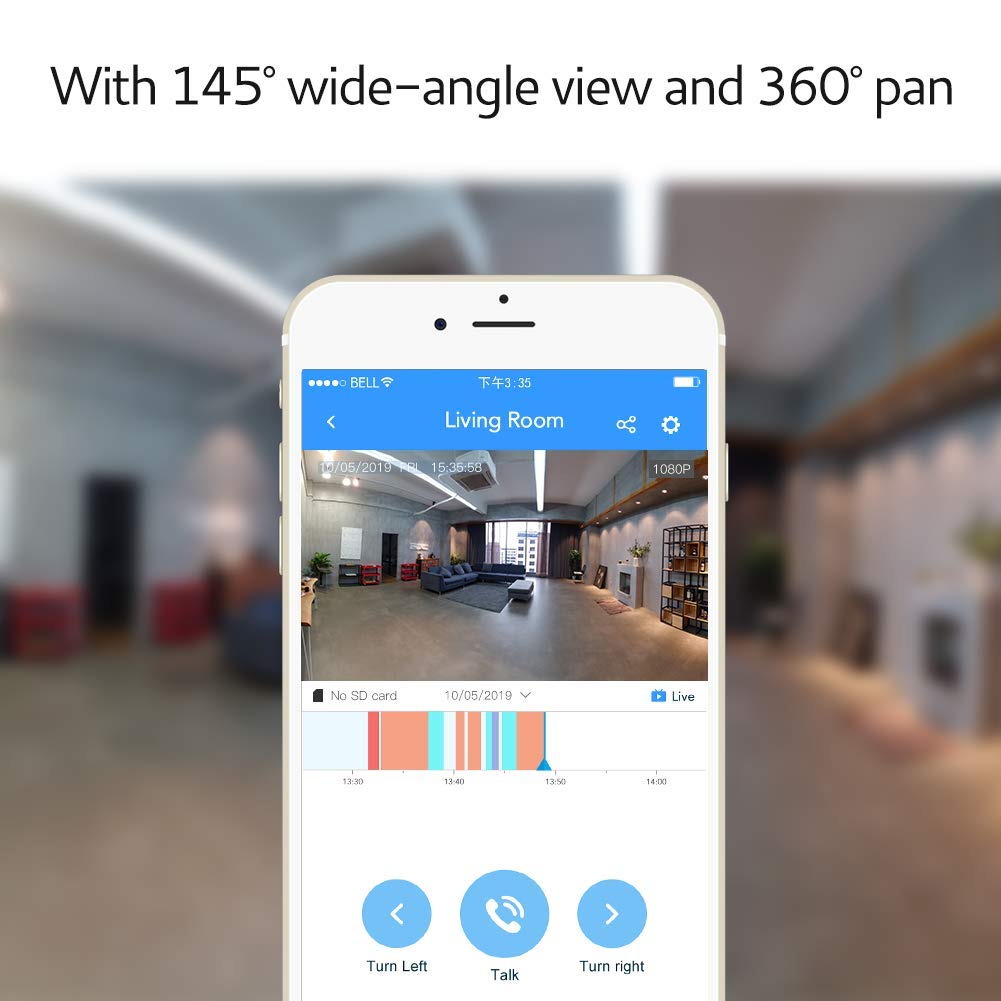 BOSMA X1 Home Security-Kamera, 1080p HD-Überwachungskamera mit Zwei-Wege-Gespräch | Farbe Nachtsicht | Sirenenalarm | Fernüberwachung | PIR/Motion/Sound Alerts | Kompatibel mit Alexa