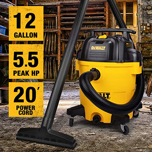 DeWALT 12 gallon Poly Wet/Dry Vac,Yellow,DXV12P Pricepulse
