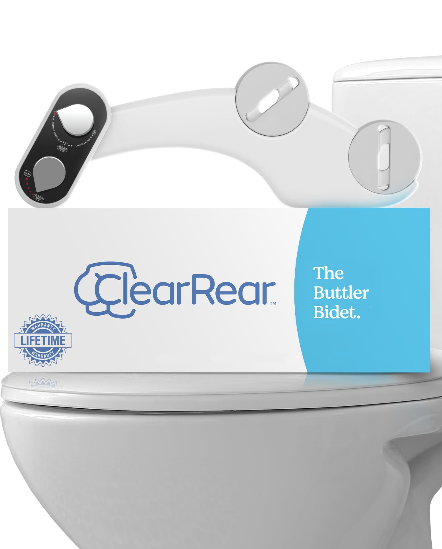 Photo 1 of Clear Rear Bidet Attachment for Toilet - Self-Cleaning Dual Nozzle Bidet Toilet Seat with Adjustable Water Pressure - Easy Installation - Hygienic Toilet Accessories