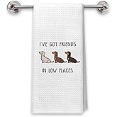 PIUD Funny Dachshund Dog Kitchen Towels, Dachshund Lovers Gifts Dish Tea Towels for Kitchen Decor, Doxie Gifts for Women, Sausage Wiener Dog Hand Towels for Bathroom Decor, 16x24 Inch