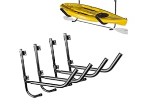 Dinghao Kayak Paddle Storage Rack - Kayak Storage Wall Mount Rack with 100lbs, Heavy Duty Garage Storage Hanger Hooks, Foldab