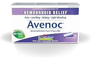Boiron Avenoc for Hemorrhoid Relief Suppositories, Pain, Swelling, Itching, Light Bleeding, 10 Count