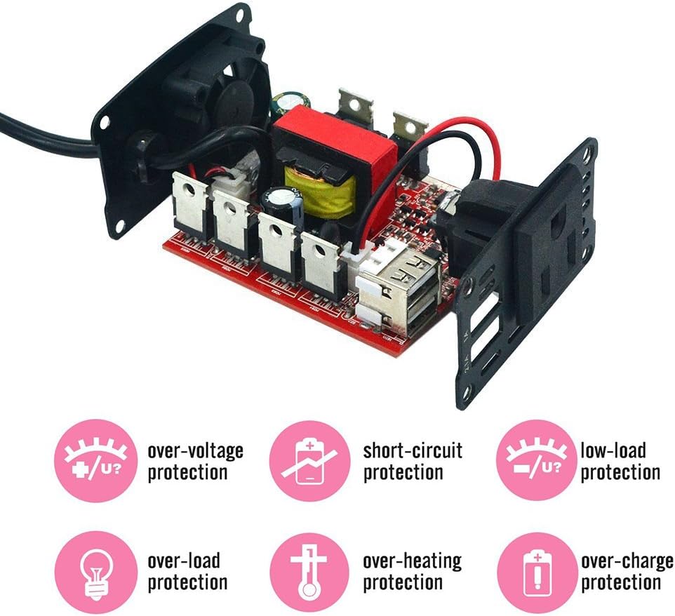 Foval 150W Car Power Inverter 12V DC to 110V AC Converter with 3.1A Dual USB Car Charger: Automotive