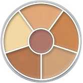 Kryolan Concealer Circle - Full Coverage 6-Color Cream Concealer Palette - Color Corrector For Dark Circles - Hides Redness, Blemishes &amp; Spots - Professional Cream Makeup for All Skin Types