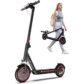 Electric Scooter for Adults, Up to 19/23/25Miles, Built in Side/Turn Light, 8.5/10" Honeycomb Solid Tires, Folding E-Scooter with Front/Dual Suspension