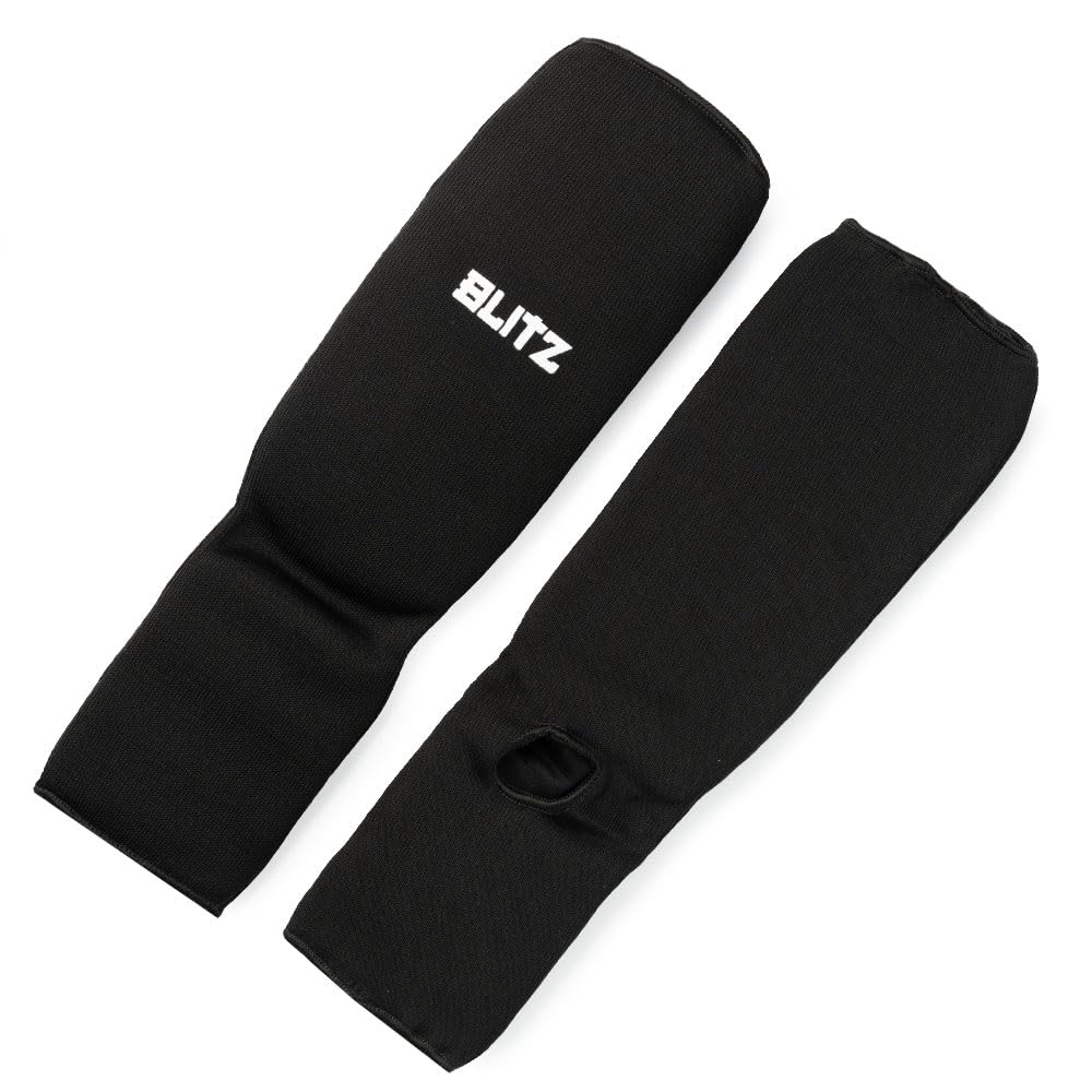 Blitz Elastic Shin & Instep Pads - Black - Medium