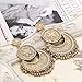 RINHOO Vintage Bohemian Ethnic Gypsy Tassel Large Flower Punk Pearls Drop Dangle Earrings Women Girls Jewelry (Gold)