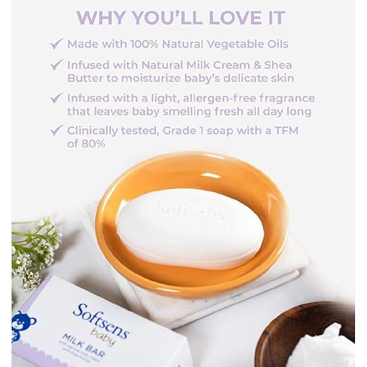 softsens baby milk bar soap