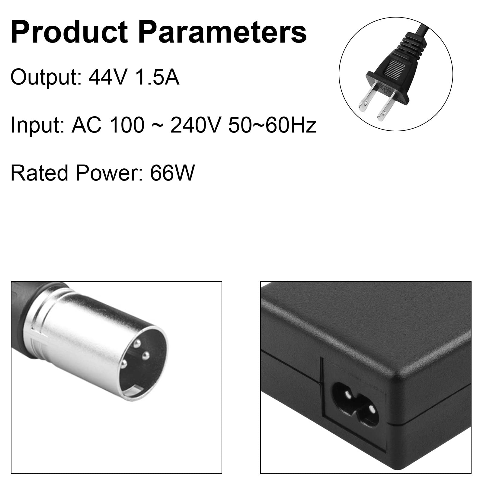 44V 1.5A Scooter Battery Charger (for 36V Lead Acid Battery) Razor MX500 MX650 SX500, Schwinn S600 S750 S1000 X1000, IZIP I600 I750 I1000, Mongoose M750, X-Treme X-600 650, Stealth X1000, Evo 500 1000