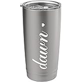 Dawn Name Gift Women Girls Monogram Heart Stainless Steel Insulated Tumbler