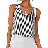 IDEALSANXUN Womens Scoop Neck Crop Tank Tops Spring Summer Sleeveless Tops
