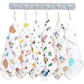Snadulor 6 Pcs Cartoon Hanging Hand Towels,Hand Towel with Hanging Loop,Kids Hanging Hand Towels Cute Hanging Hand Towels for Home Bathroom Kitchen,Random Color