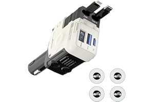 Retractable Car Charger with 4 Shock Absorbers,4 in 1 USB-C Car Charge 69W,Cigarette Lighter Adapter with Retractable Cables 