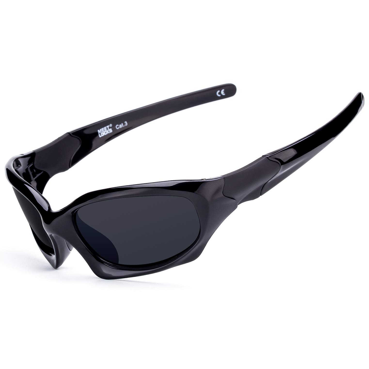 MEETLOCKS HD Polarized Sports Sunglasses,UV400 TR90 Frame HD Lens Mirrored Cycling Running Outdoors Glasses Fishing Golf Goggles