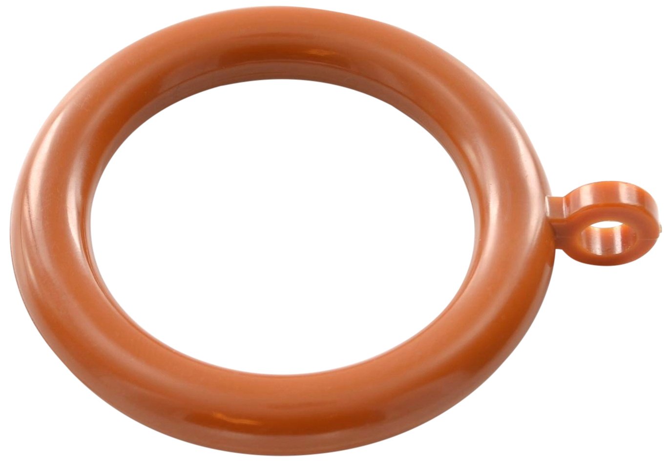 Merriway BH03251 (24 Pcs) Plastic Curtain Drapery Pole Rod Rings with Fixed Eye, Inner Diameter 37mm (1.7/16 inch) Outer Diameter 50mm (2 inch) Medium Brown - Pack of 24 Pieces
