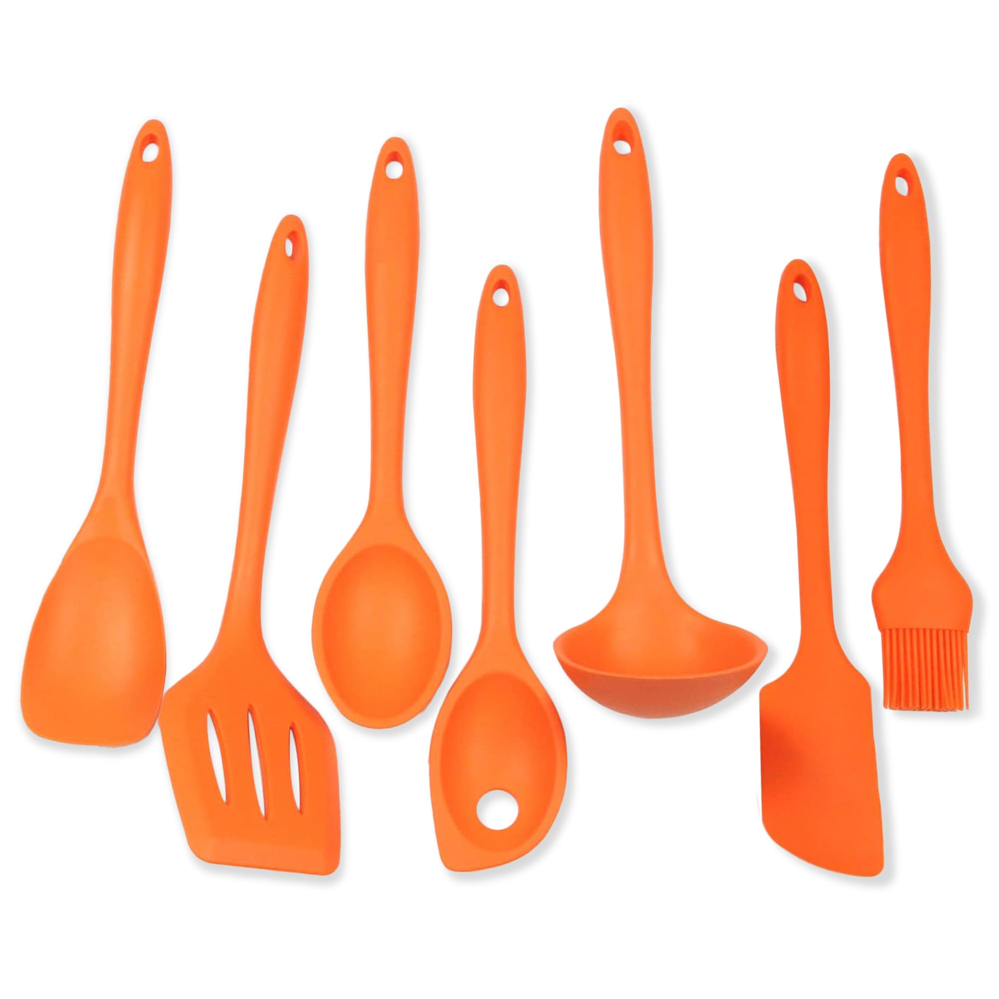 Photo 1 of Chef Craft 7 Piece Silicone Kitchen Tool and Utensil Set, Orange (42078)