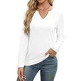 WEACZZY Women's Long Sleeve Tops Dressy Casual Sexy V Neck Work Shirts Loose Fit Blouses Tunic Fall Fashion Outfits 2025