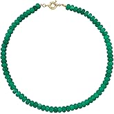 Zissunbeam Bead Gemstone Choker Necklace for Women,Colorful Natural Stone Beaded Statement Boho Beach Necklace Jewelry for Women, Rainbow Stone Charm Trendy Necklaces