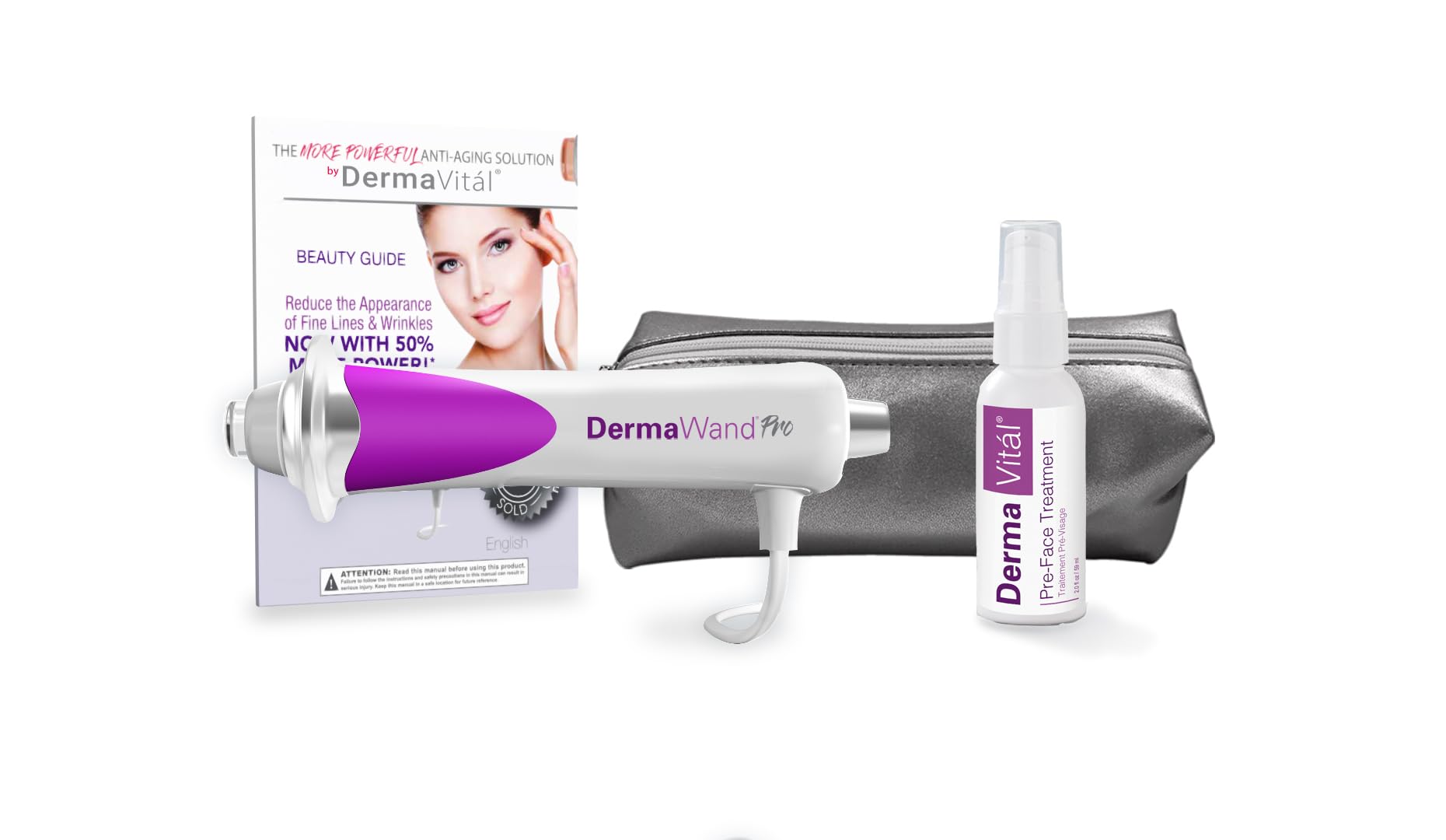 DermaWand Pro Anti-Aging Skincare Deluxe System - Microcurrent Facial Device w/Face Cream
