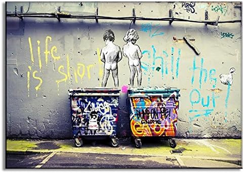 Usaboutall Modern Wall Art Colorful Graffiti Funny Canvas Painting Gifts Bedroom Decor