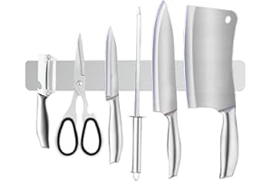 Magnetic Knife Strip，Stainless Steel Wall Mounted Kitchen Knives Holder Bar，No Need For Drilling，Strong Adsorption, Cool Circ