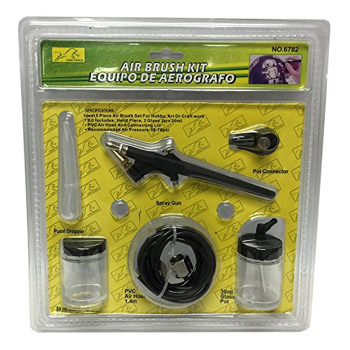 AIR Brush KIT Hose Paint Jar/cans Airbrush Spray Gun Tanning Tattoo