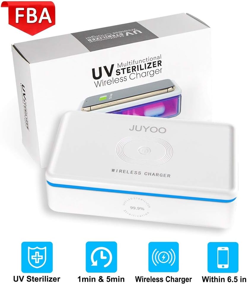 Phone Sanitizer UV Sterilizer Light Box Charger Cell phone Cleaner Device Portable Multi-Function Large Capacity with Aroma Diffuser for iPhone Smartphone Glasses Makeup Tools Nail Clipper Keys