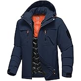 BANTREK Men's Winter Ski Jacket Waterproof Warm Snow Coat Insulated Snowboarding Jacket Hooded Windproof Parka Raincoat